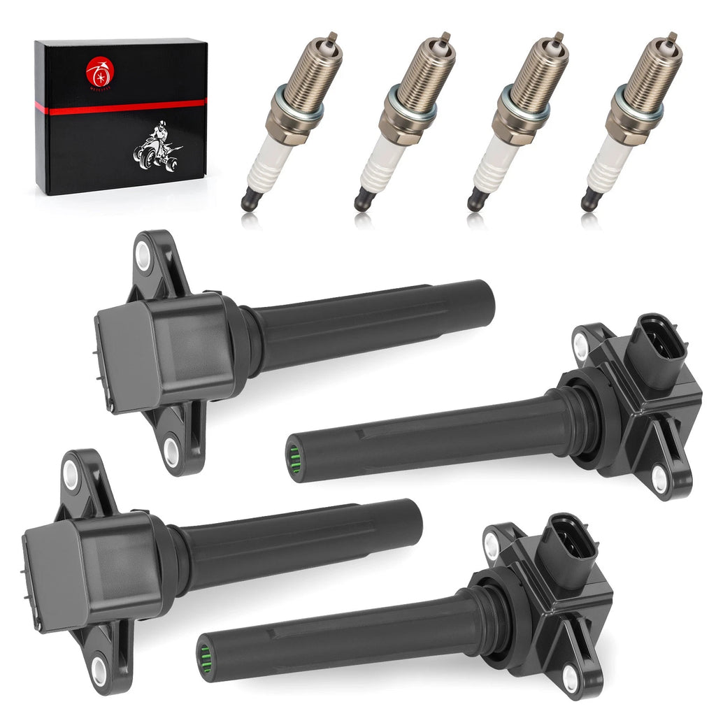 4Pcs Ignition Coils w/Spark Plug for Yamaha 1800 Waverunner (2000–2023)