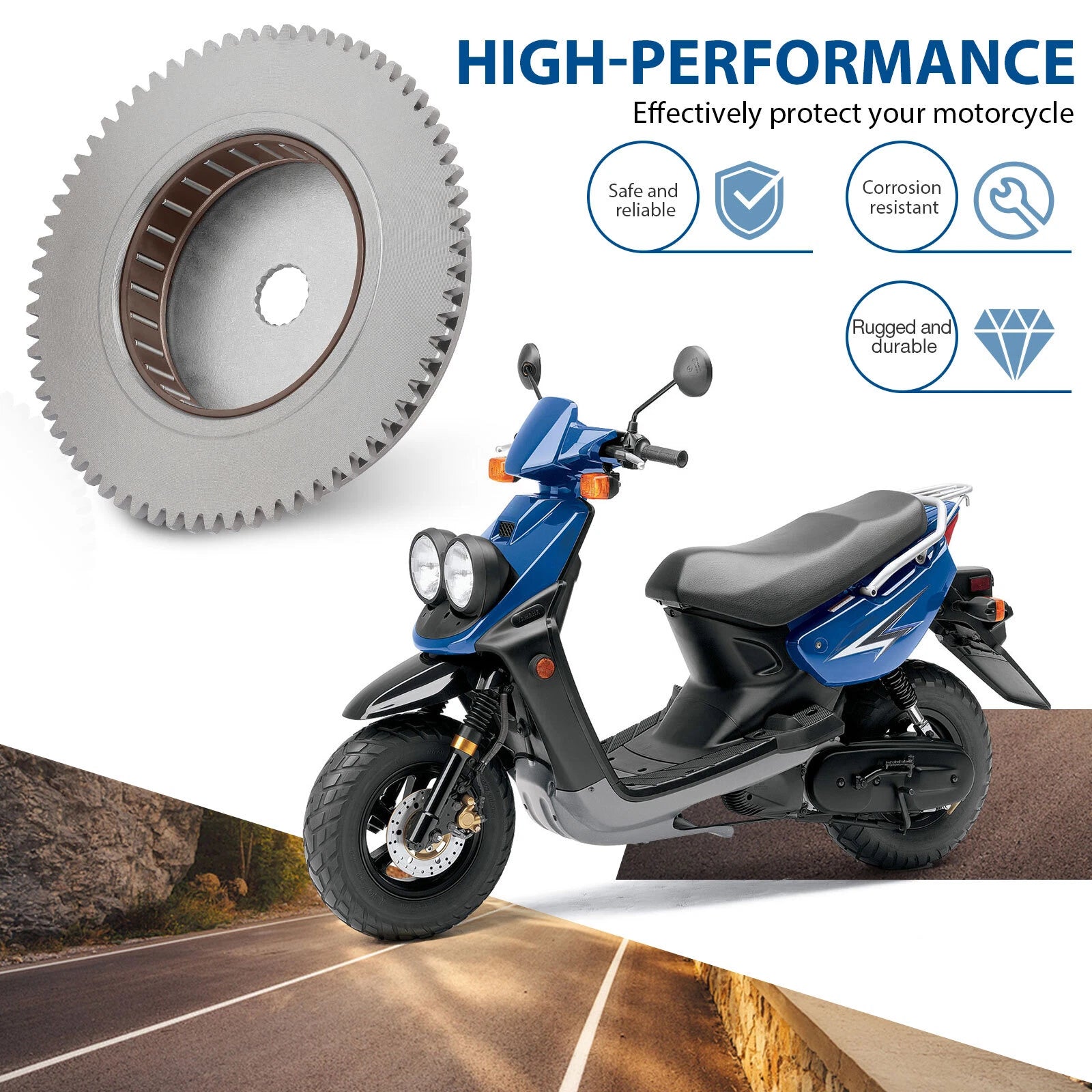 Starter Clutch Assembly & Wheel Gear for Yamaha Zuma 50 (2002–2005, 2008–2011)