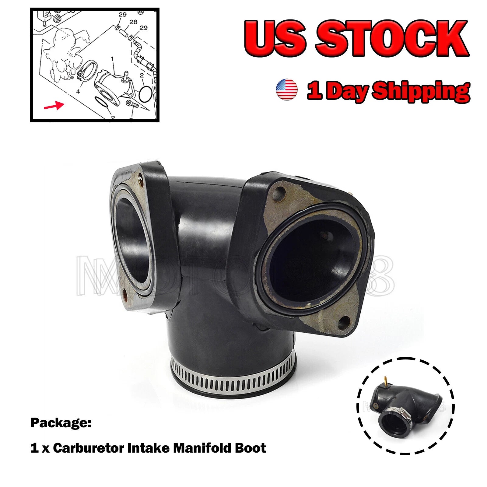 Carburetor Intake Manifold Boot for Yamaha Road Star 1700 XV1700 (2004–2007)