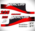 Outboard Motor Decals for Mercury 225hp (M Domed Sticker, Red)