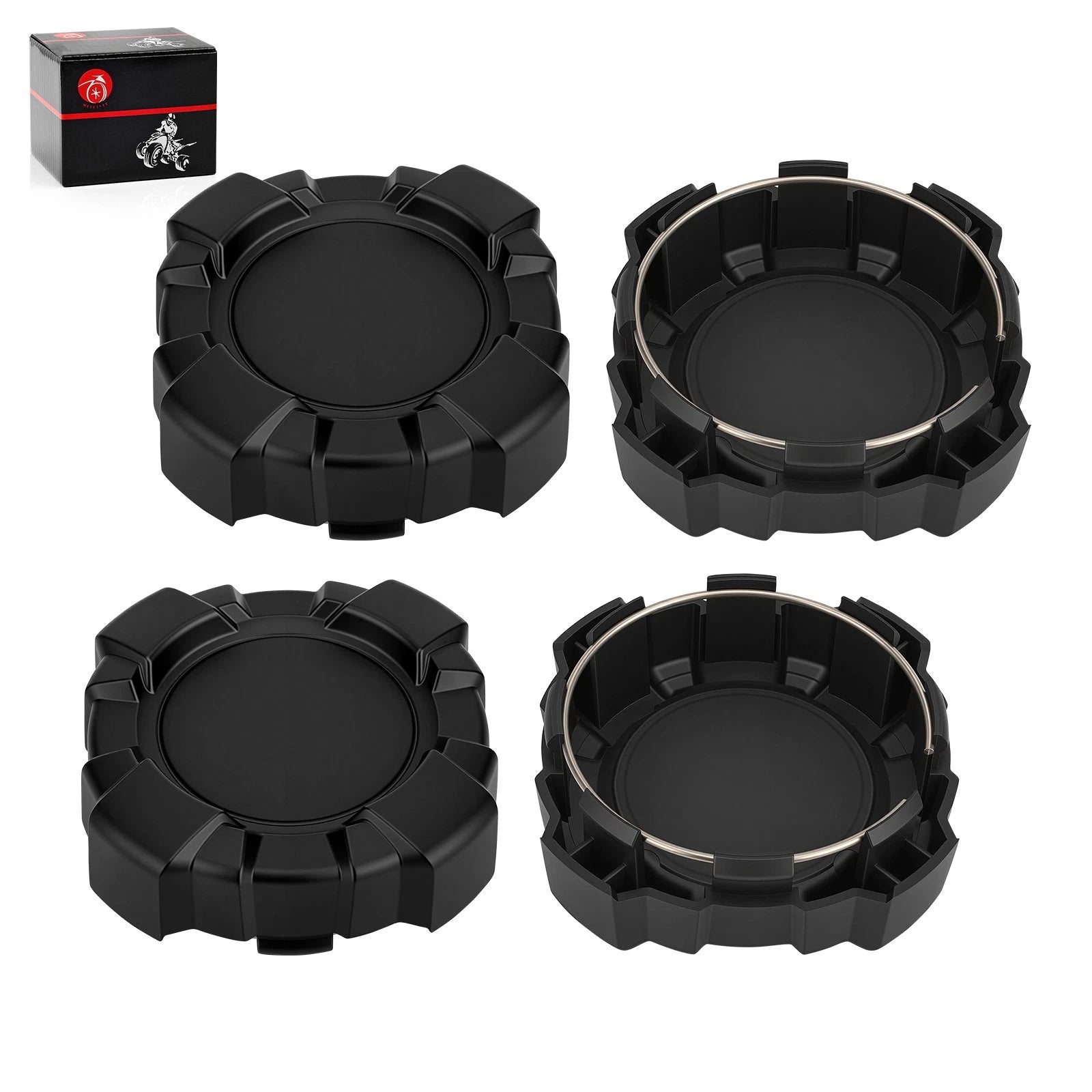 Set of 4 Black Rim Center Caps for Polaris General 1000 (2016–2025) 1522498