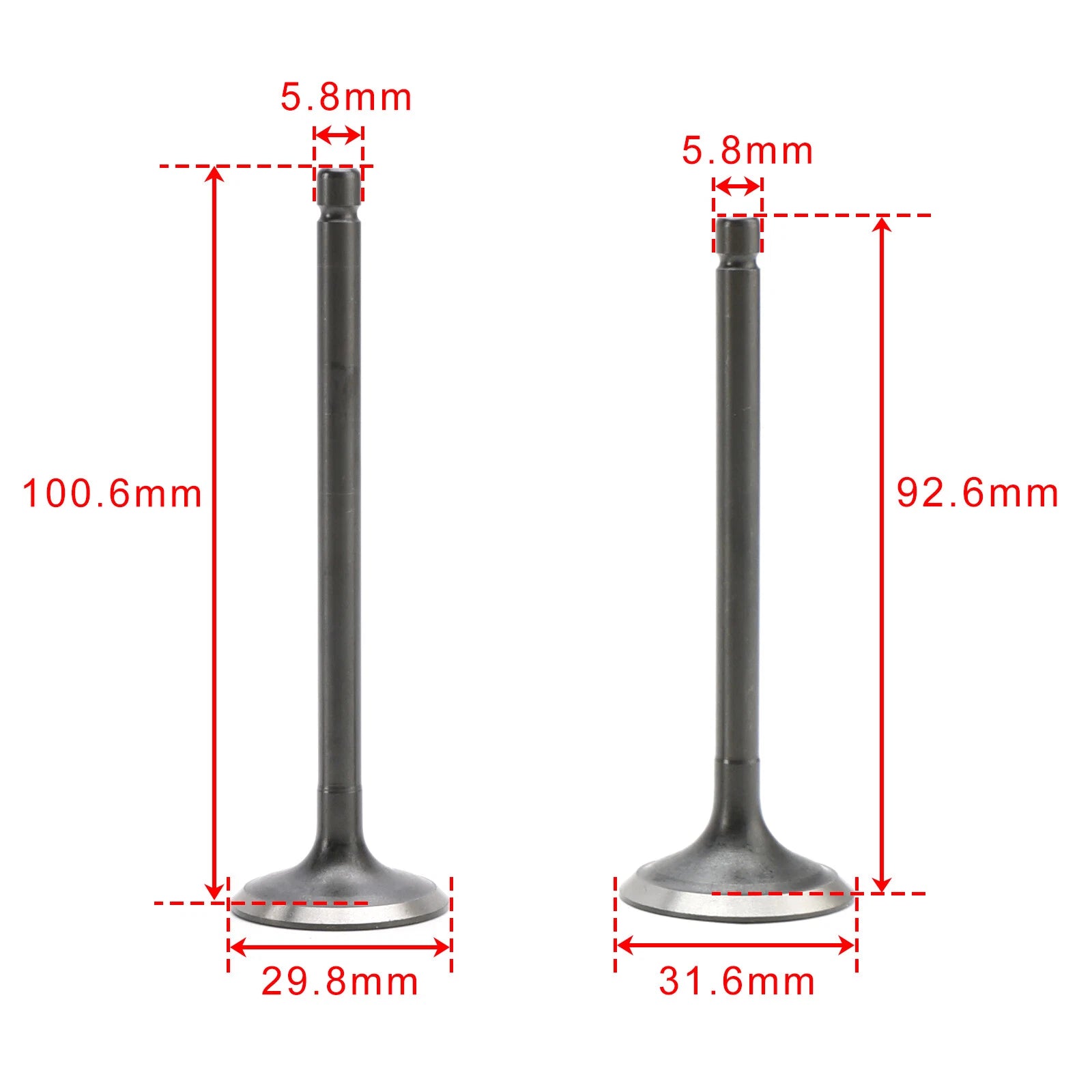 Intake & Exhaust Valves Kit for Yamaha Grizzly Raptor Rhino 660 (2001–2008)