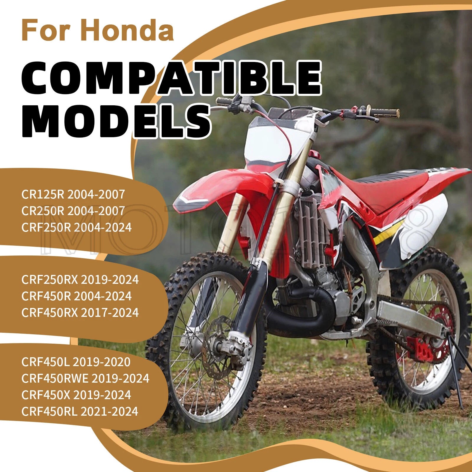 Front Wheel Axle & Nut for Honda CR125R CR250R CRF250R CRF450R (2004–2024)