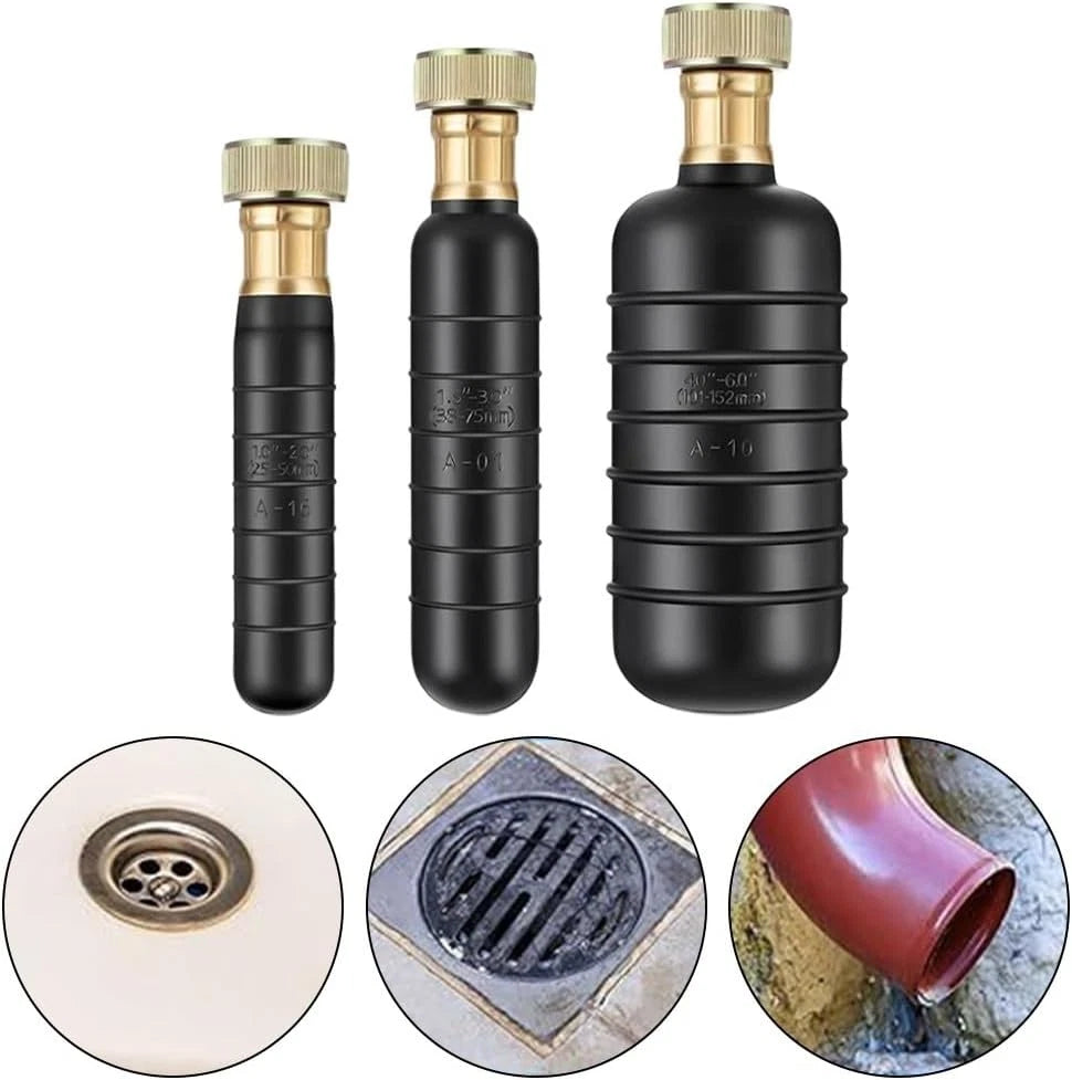 3PCS Drain Cleaning Tool Kit 1-6in Pipe Bladder 40-80 PSI for Sink Shower Sewer