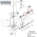 Lower Unit Seal Kit with Oil Seal & O-Ring for Yamaha 4 Stroke 8hp 9.9hp