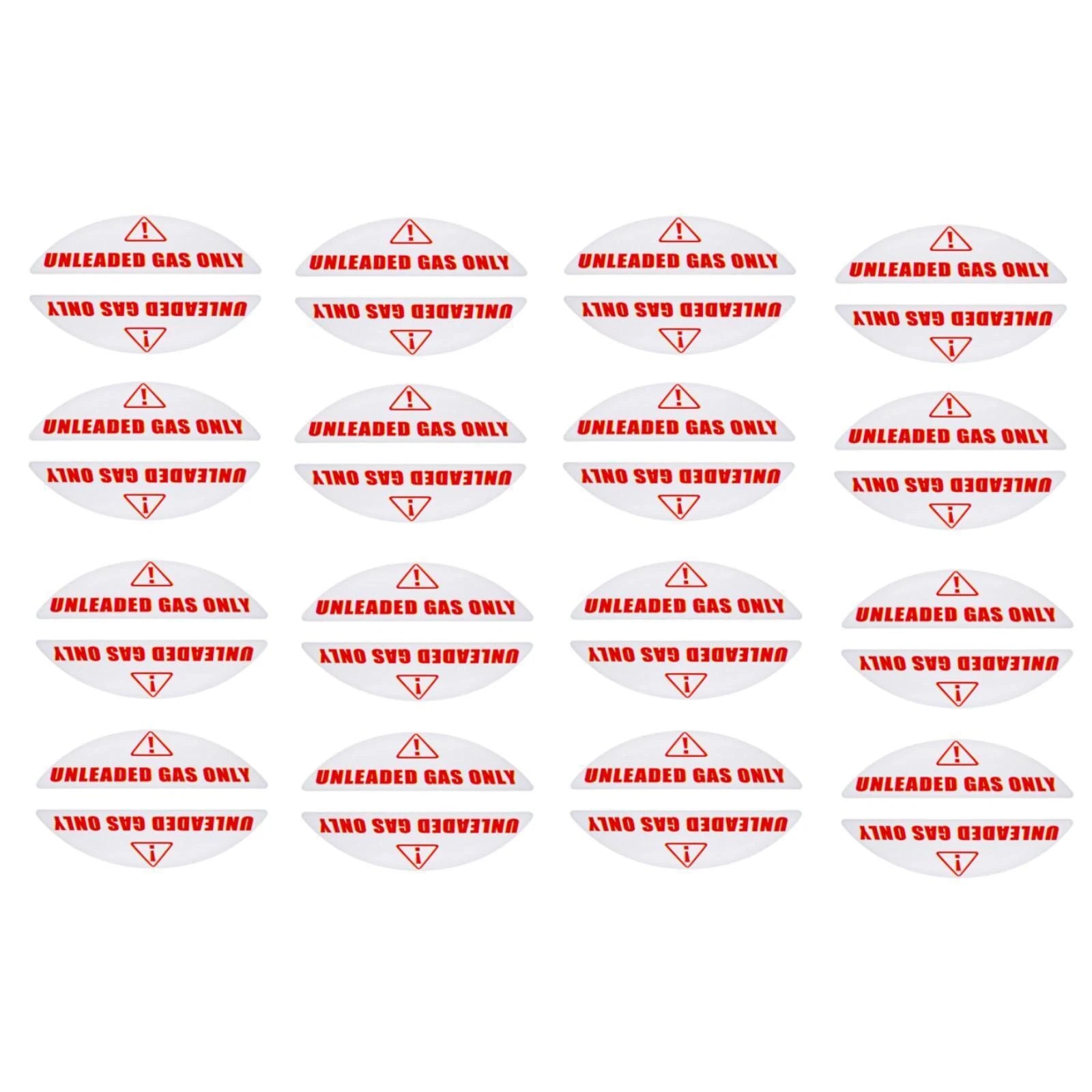 Set of 16 Universal Gas Cap Fuel Labels for Rental Cars and Ride Sharing