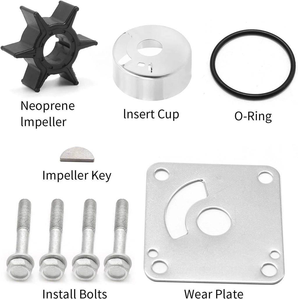 Water Pump Impeller Repair Kit for Yamaha Outboard 20 25 HP (6L2-W0078-01-00)