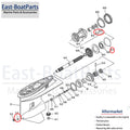 Seal Kit for Yamaha Outboard Gearcase Lower Unit (93101-25M03, 931-0125M-03)
