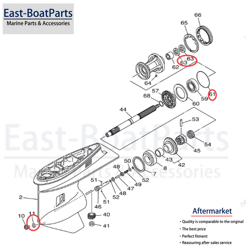 Seal Kit for Yamaha Outboard Gearcase Lower Unit (93101-25M03, 931-0125M-03)