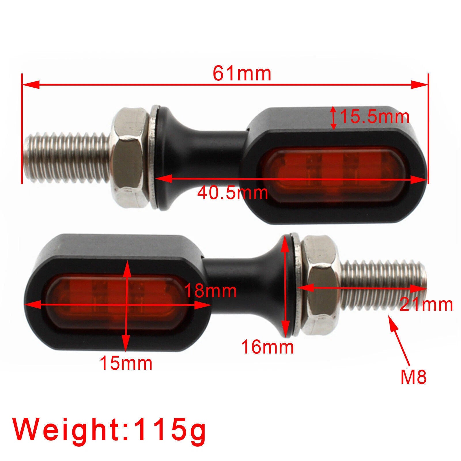 LED Rear Mini Turn Signal Indicator for Harley Sportster Touring Dyna (T9)