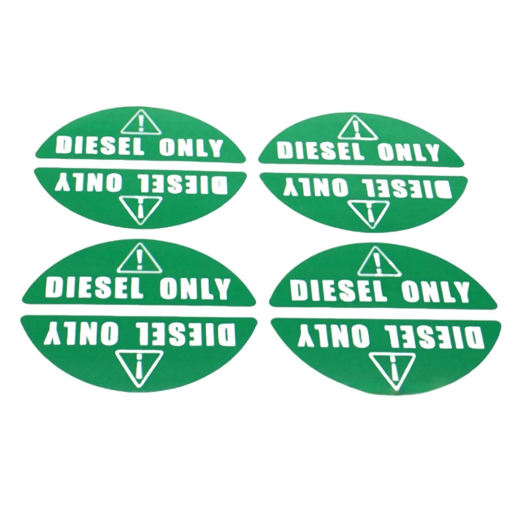 Diesel Only Sticker for Gas Cap - Green Diesel Label for Fleet Trucks