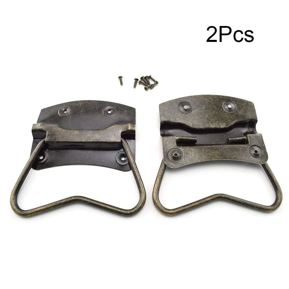 2X Antique Wooden Box Pull Handle for Suitcase Toolbox Cabinet Jewelry Box