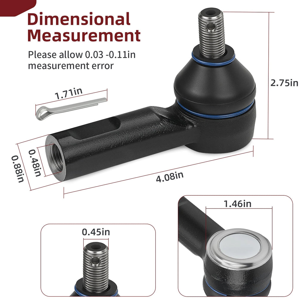 Tie Rod End Kit for Honda Pioneer 700 700-4 SXS700M2/M4 (2014–2024) 53540-S47-951