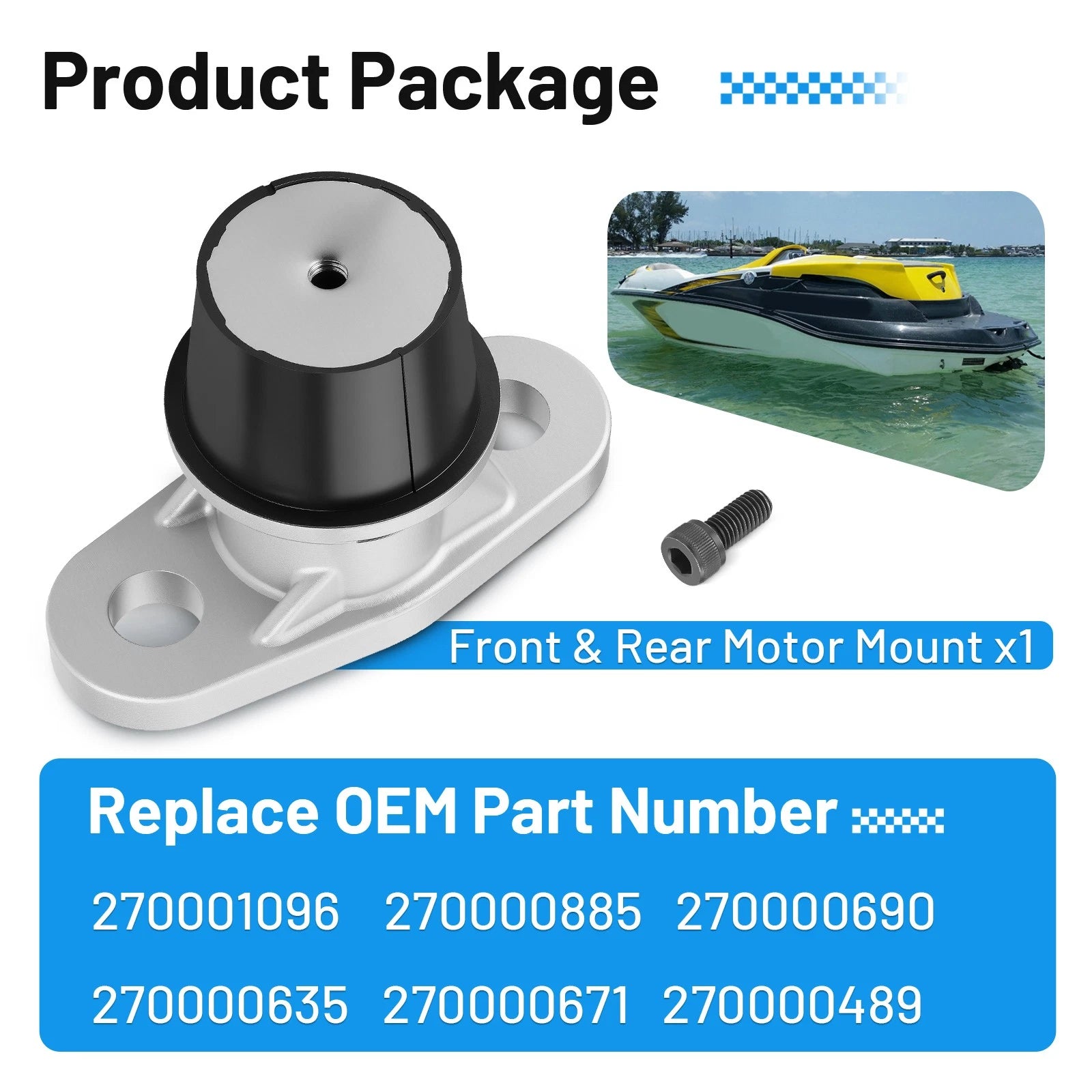 Engine Motor Mount 270001096 for Sea-Doo RXT 215 230 255 300 325 Wake (2006–2023)