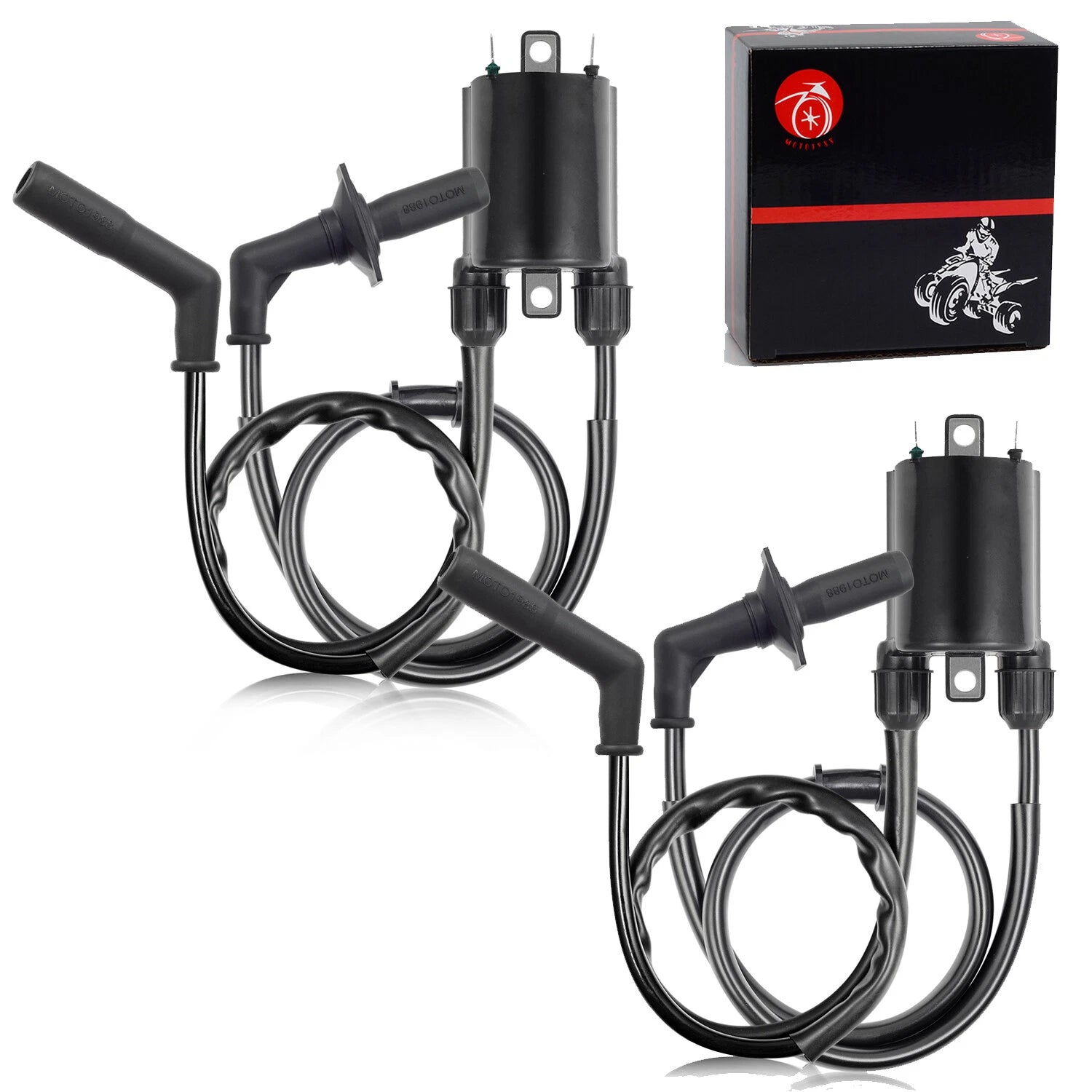 2 Sets of Ignition Coil & Spark Plug Cap for Honda Shadow 1100 VT1100 (1987–2007)