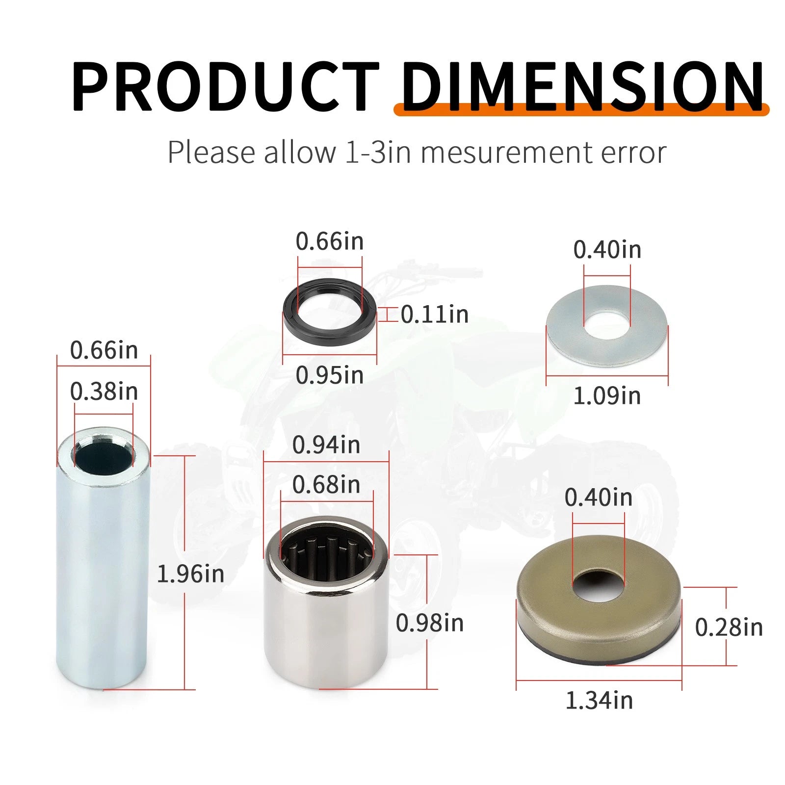 Front Lower A-Arm Bushing Shaft & Seal Kit for Arctic Cat 400 DVX (2004–2008)