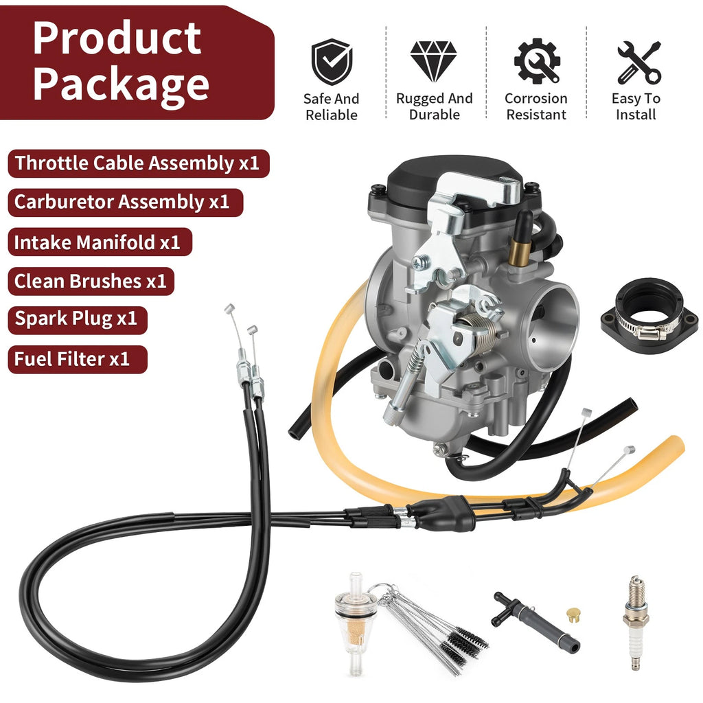 Carburetor & Throttle Cable for Kawasaki KLR650 (2008–2018) 15004-0073 15003-0118