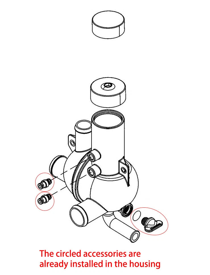 Water Distribution Housing with Air Hose 863802T2 for Mercury MerCruiser (N/A)