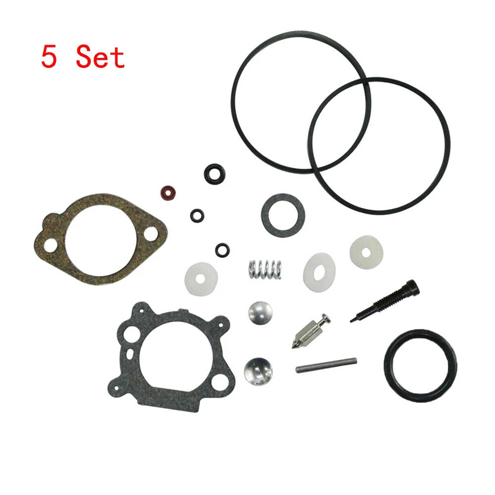 Set of 5 Carburetor Rebuild Kits for Briggs Lawnmower (492495, 493762, 498260)