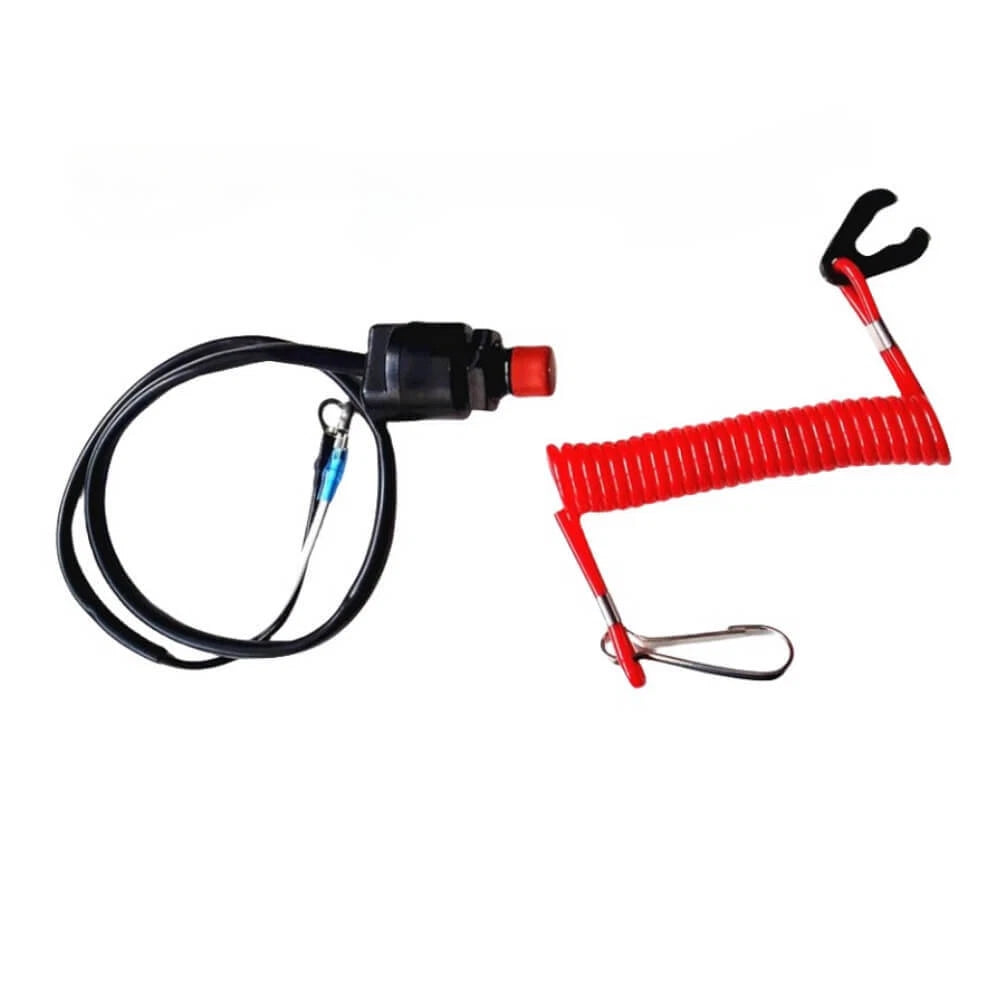 Kill Stop Switch & Safety Lanyard for Yamaha 2 Str Outboard (63V-82575, 689-82575-02)