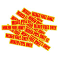 Mixed Fuel Only Vinyl Stickers for Motorcycle 2 Cycle (20 Pack)