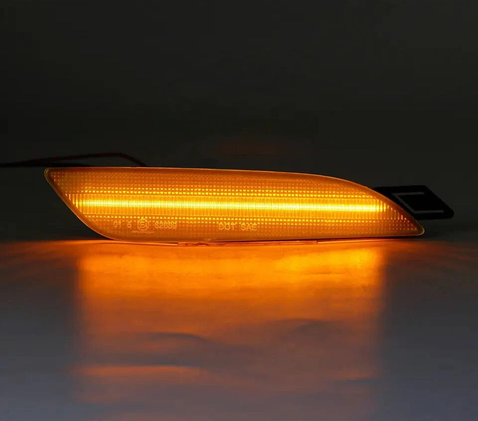 2X Smoked LED Amber Front Side Marker Light for Porsche Panamera 970.2 (2014–2016)