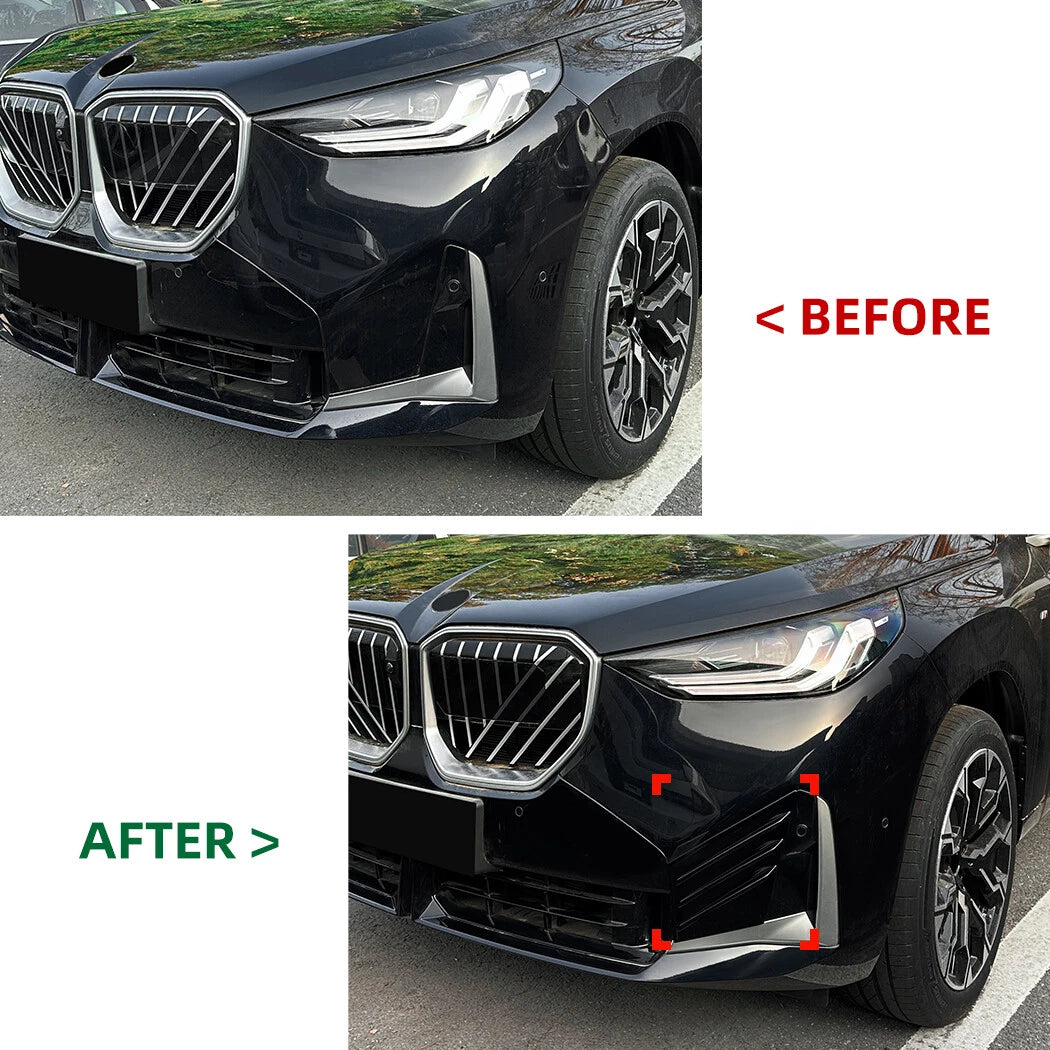 Carbon Look Front Bumper Lip Fins for BMW X3 G45 M Sport (2025+)