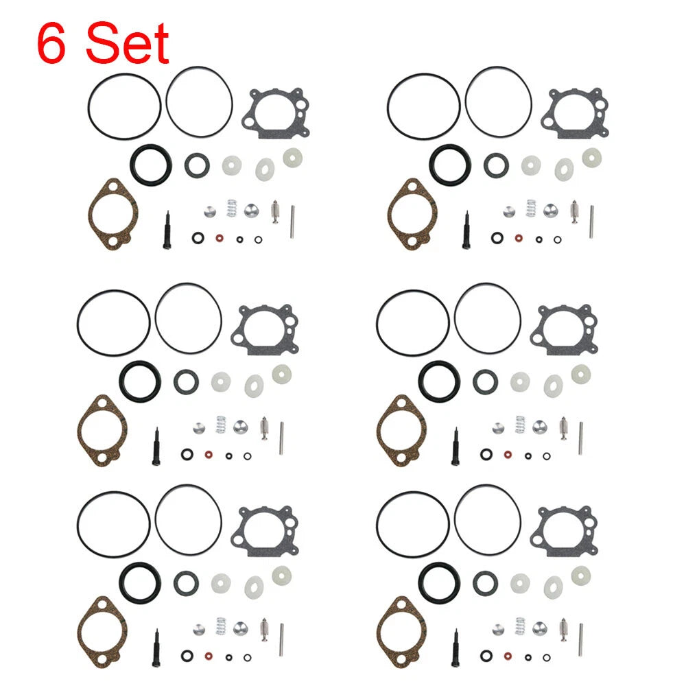 Set of 6 Carburetor Overhaul Gasket Kits for Briggs (492495, 493762, 498260)