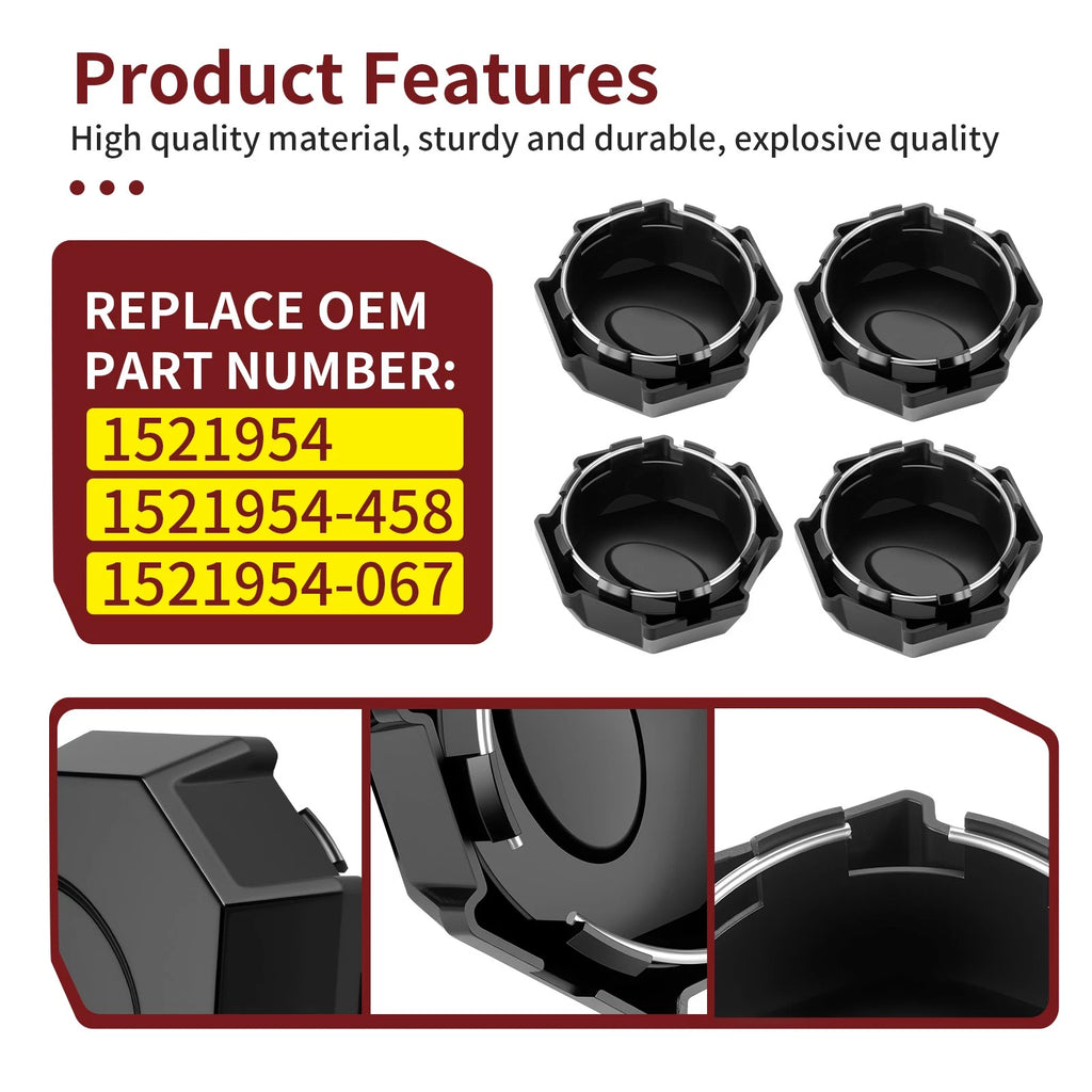 4 Pack Wheel Rim Caps for Polaris Ranger Crew 1000 EPS (2018) Replaces 1521954-067