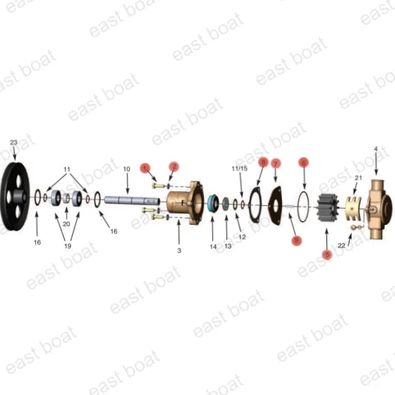 Water Pump Minor Repair Kit for Volvo OMC 4/6/8 Cylinder Engine (3854287)