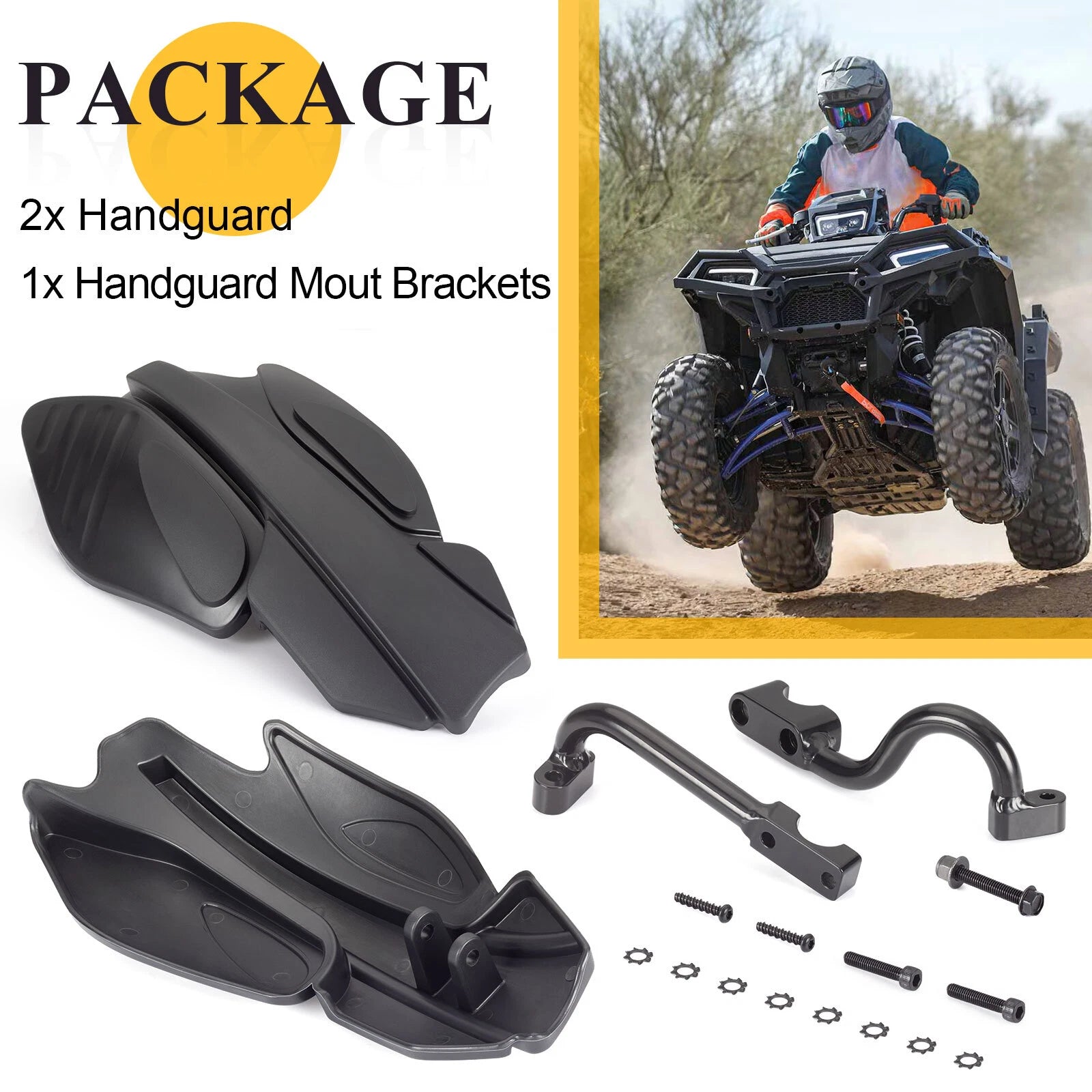 Hand/Wind Guard Bracket Mount Kit for Polaris Sportsman 570 800 850 1000