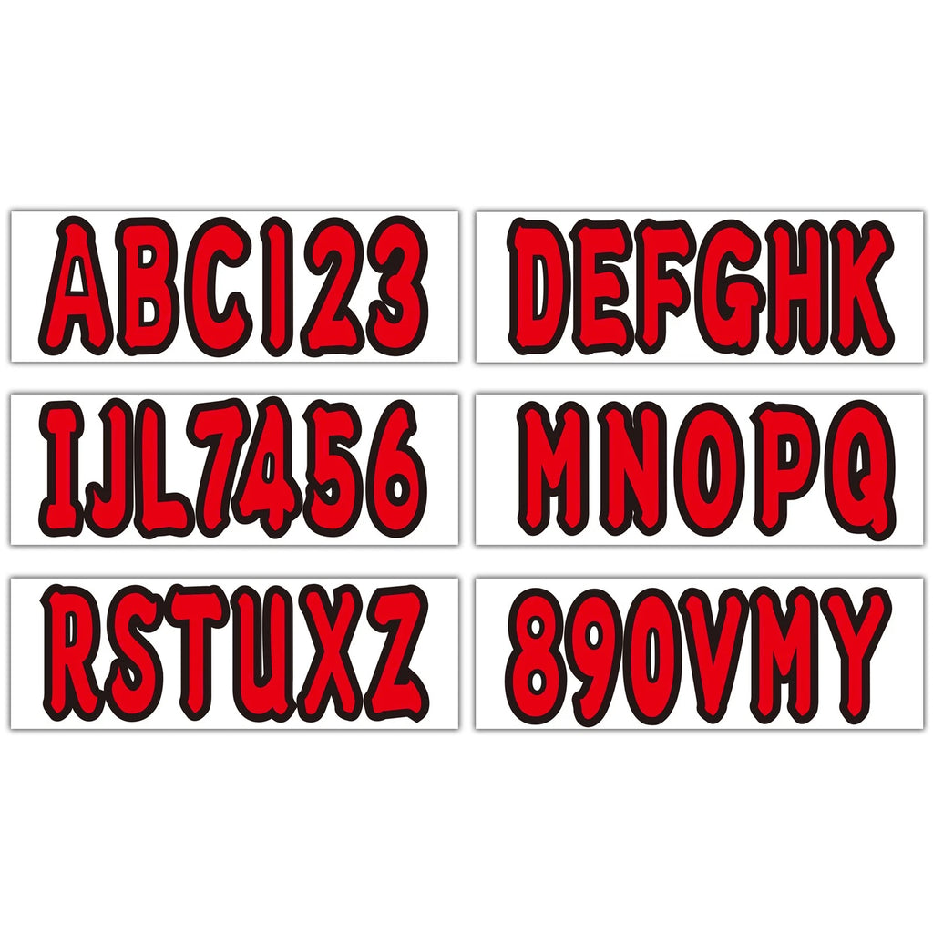 3" Red Boat Letters Numbers Stickers Decals for Boat Yachts & PWC
