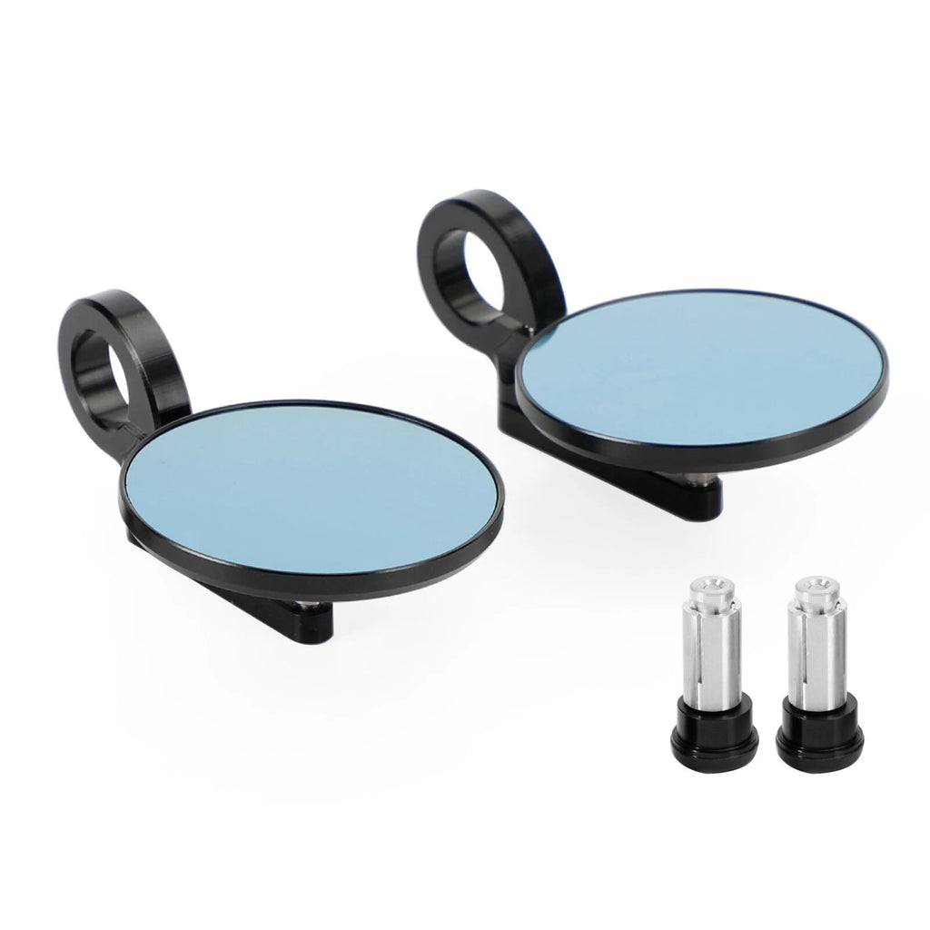 Pair Rear View Round Bar End Mirrors for Universal 7/8"-1" Handlebars