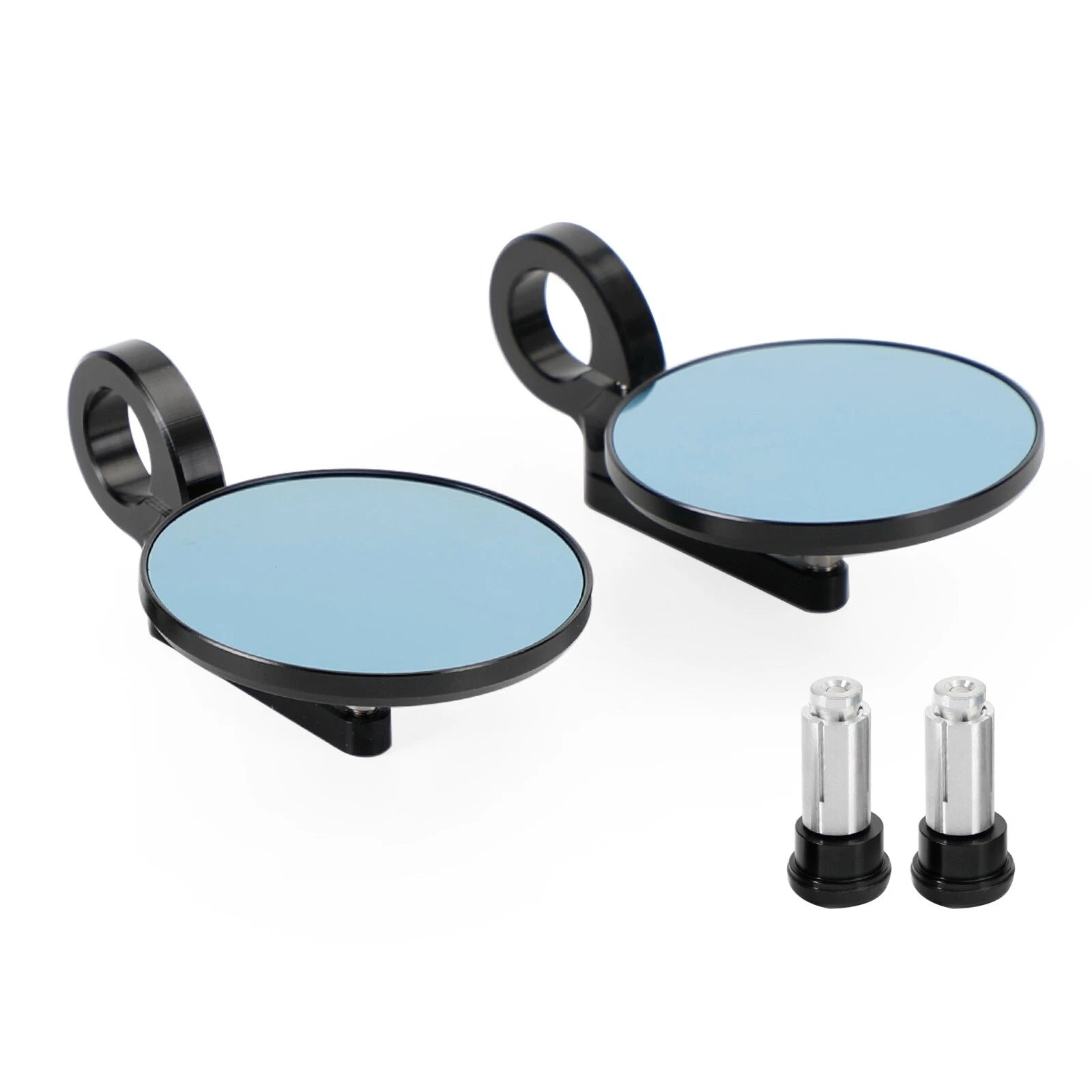 Pair Rear View Round Bar End Mirrors for Universal 7/8"-1" Handlebars