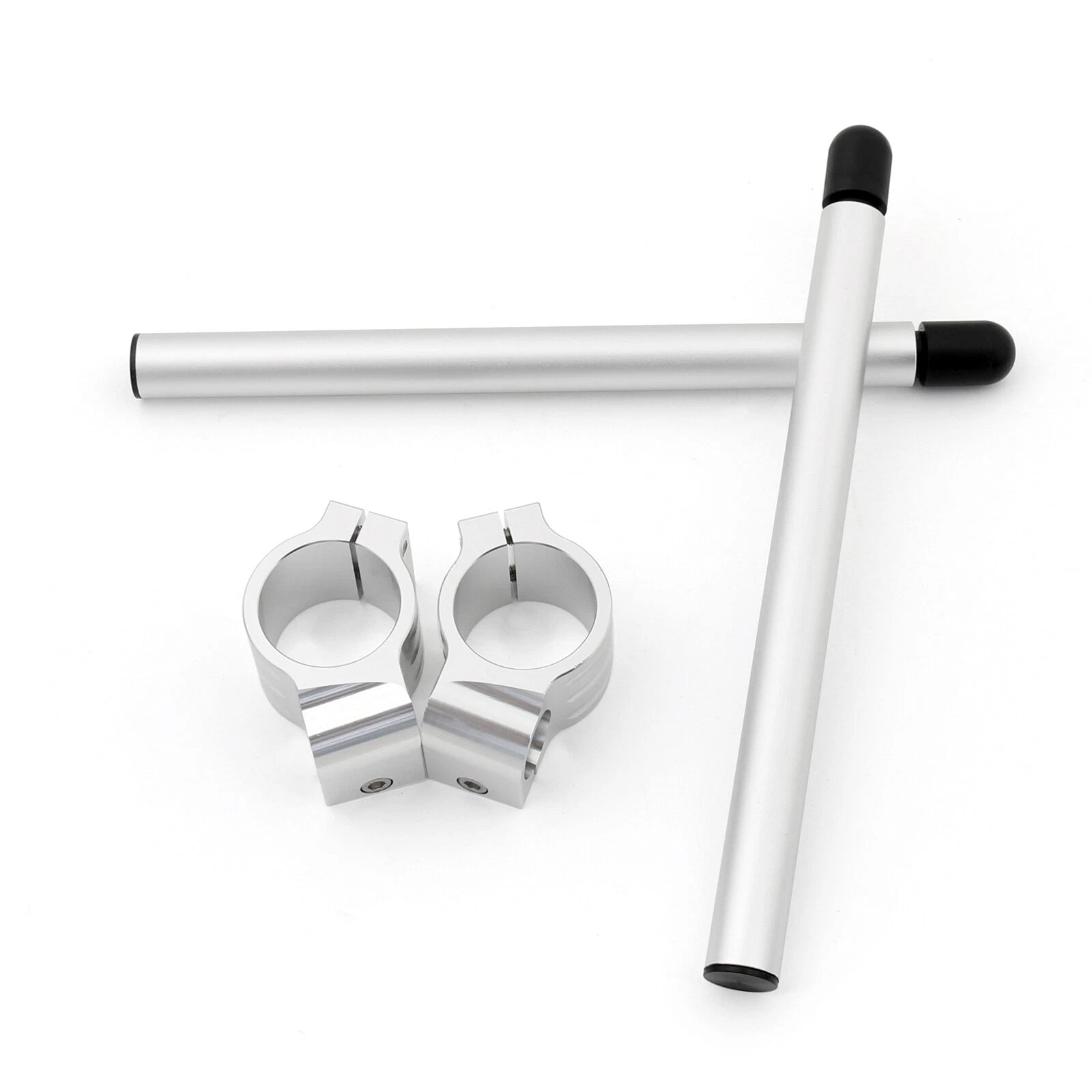 Clip-On Handlebars for Honda CBR250R CBR600F (Universal, 37mm, Silver)