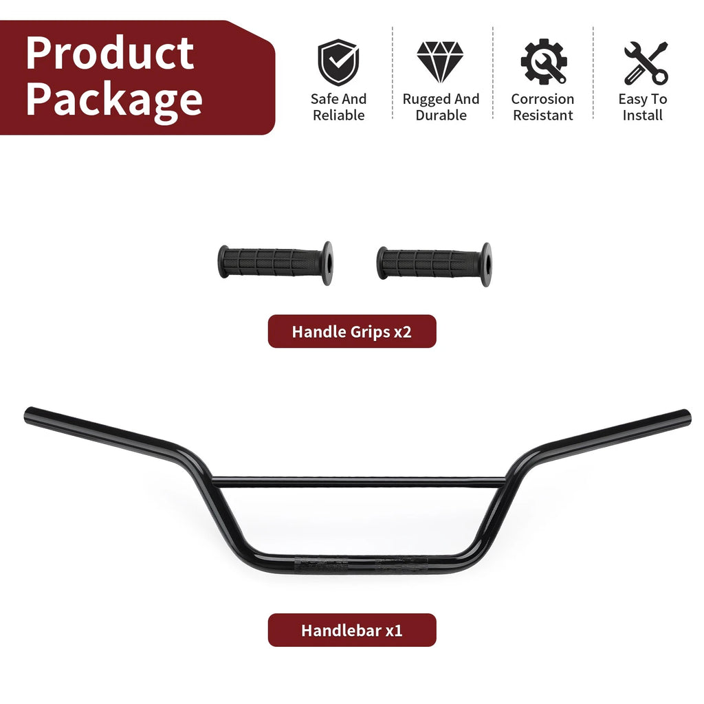 Handlebar with Grips for Yamaha Banshee 350, Blaster 200 (1987–2001)