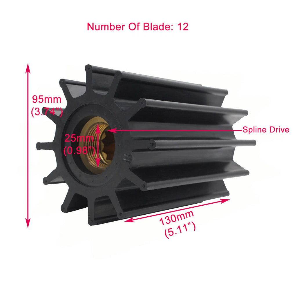 12 Blade Impeller for Johnson Pump Man Diesel F95 Series (09-820B, 51.06506.0106)