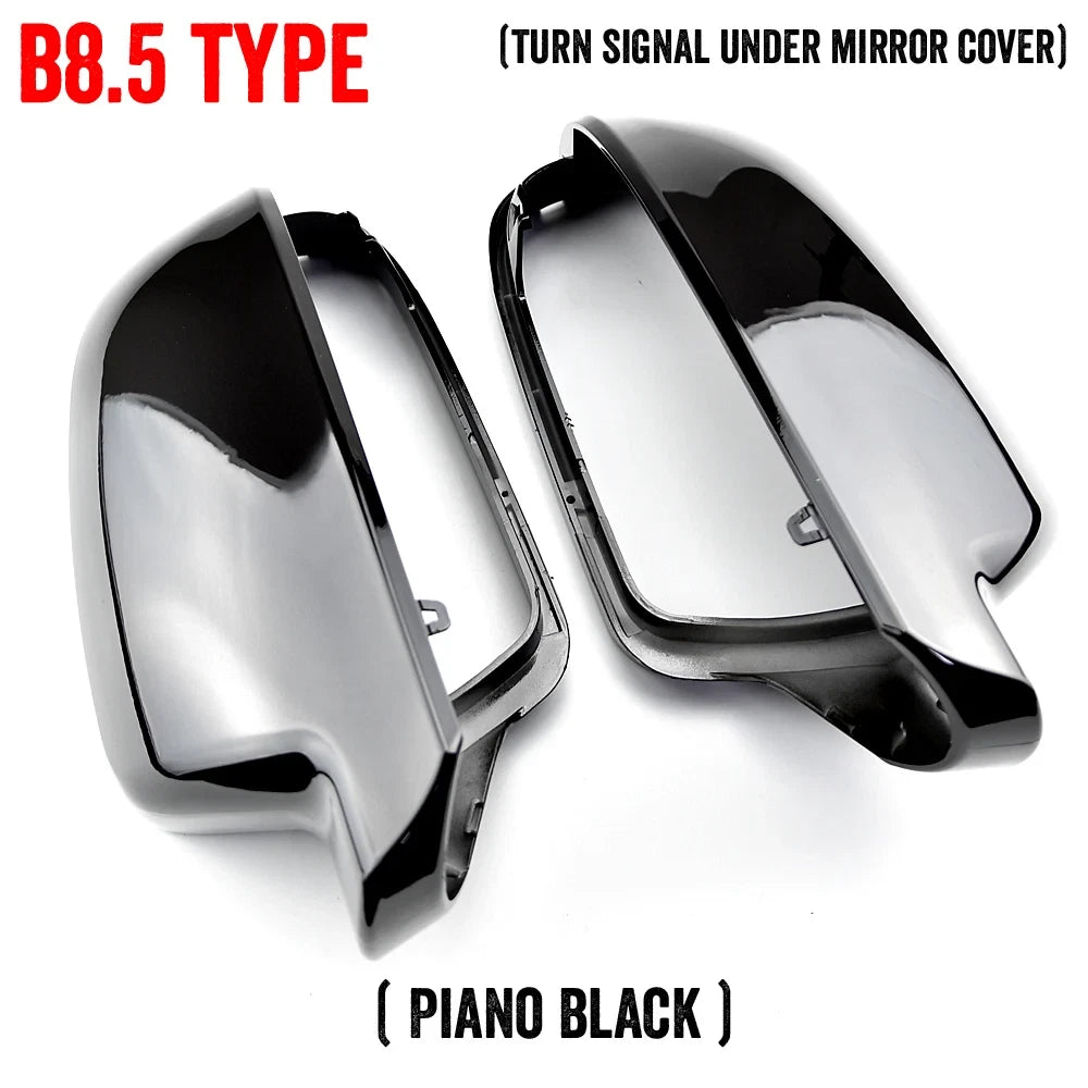 Gloss Black Mirror Cover Cap for Audi A5/S5 8T (2011–2016) w/o Lane Assist
