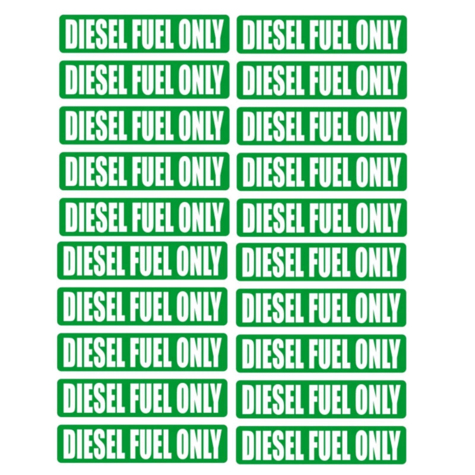 20x Diesel Fuel Only Decal Stickers for Automotive Use