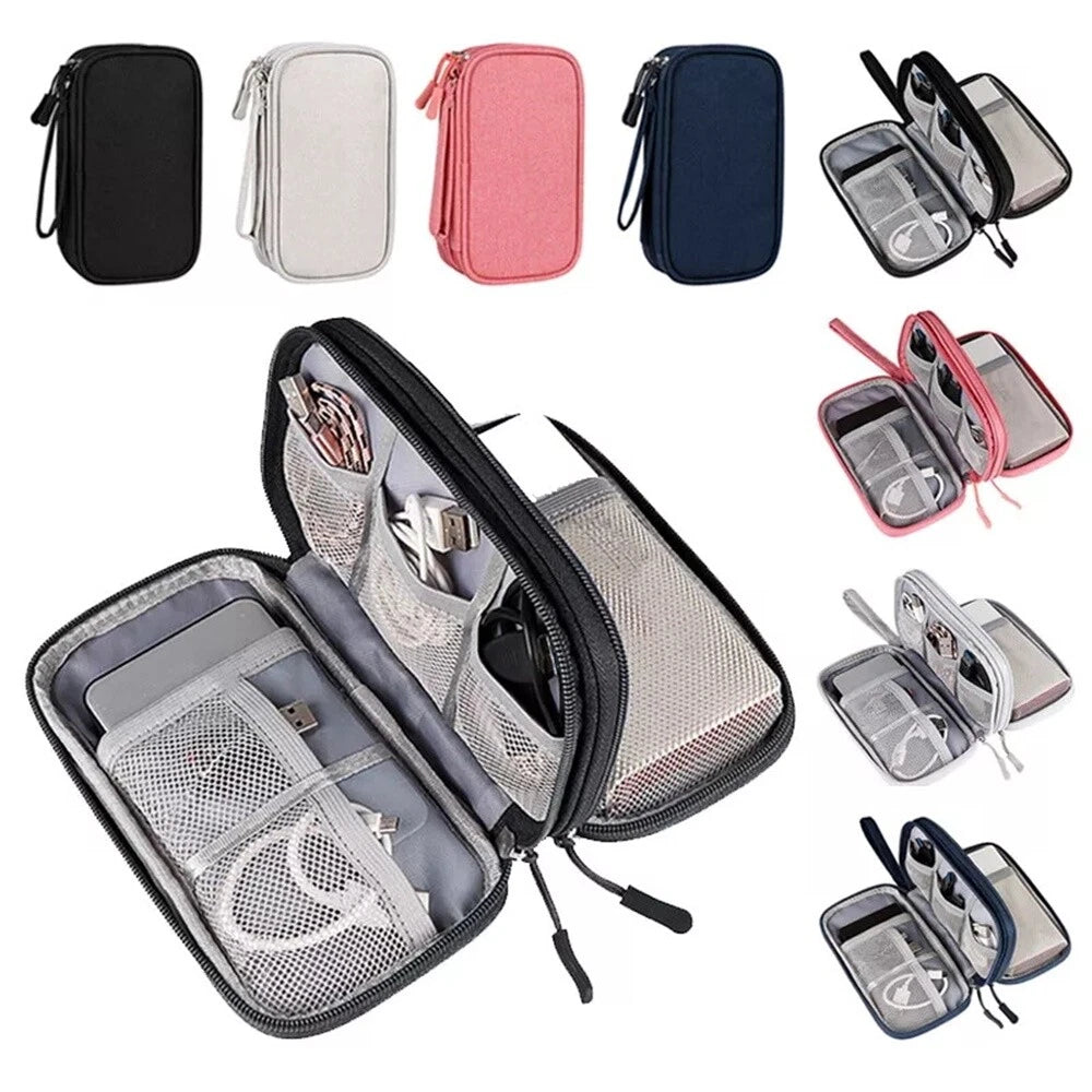 Travel Cable Storage Bag for Electronics USB Charger Organizer Case