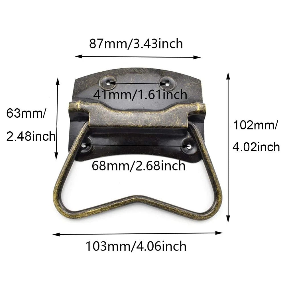 2X Antique Wooden Box Pull Handle for Suitcase Toolbox Cabinet Jewelry Box