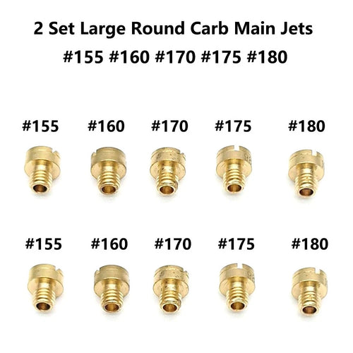 10x Carburetor Main Jet for Mikuni N100/604 (155, 160, 170, 175, 180)