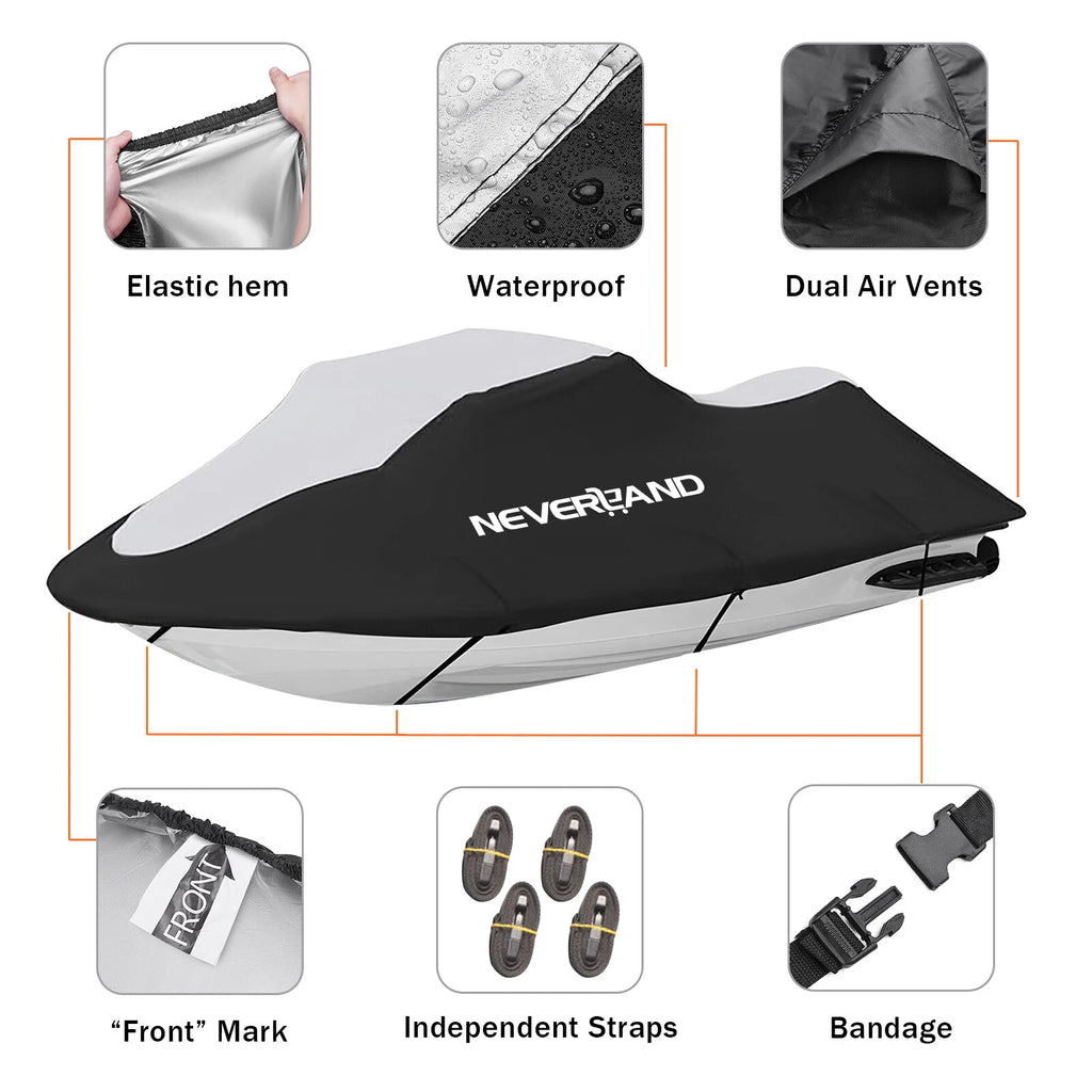 Trailerable Jet Ski Cover for (135''-145'', Waterproof)