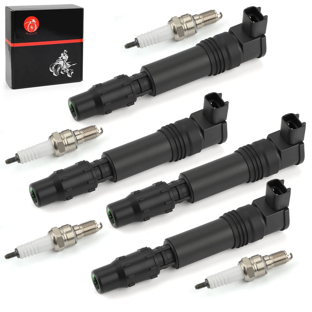 Set of 4 Ignition Stick Coils & Iridium Spark Plugs for Honda CBR954RR (2002–2003)