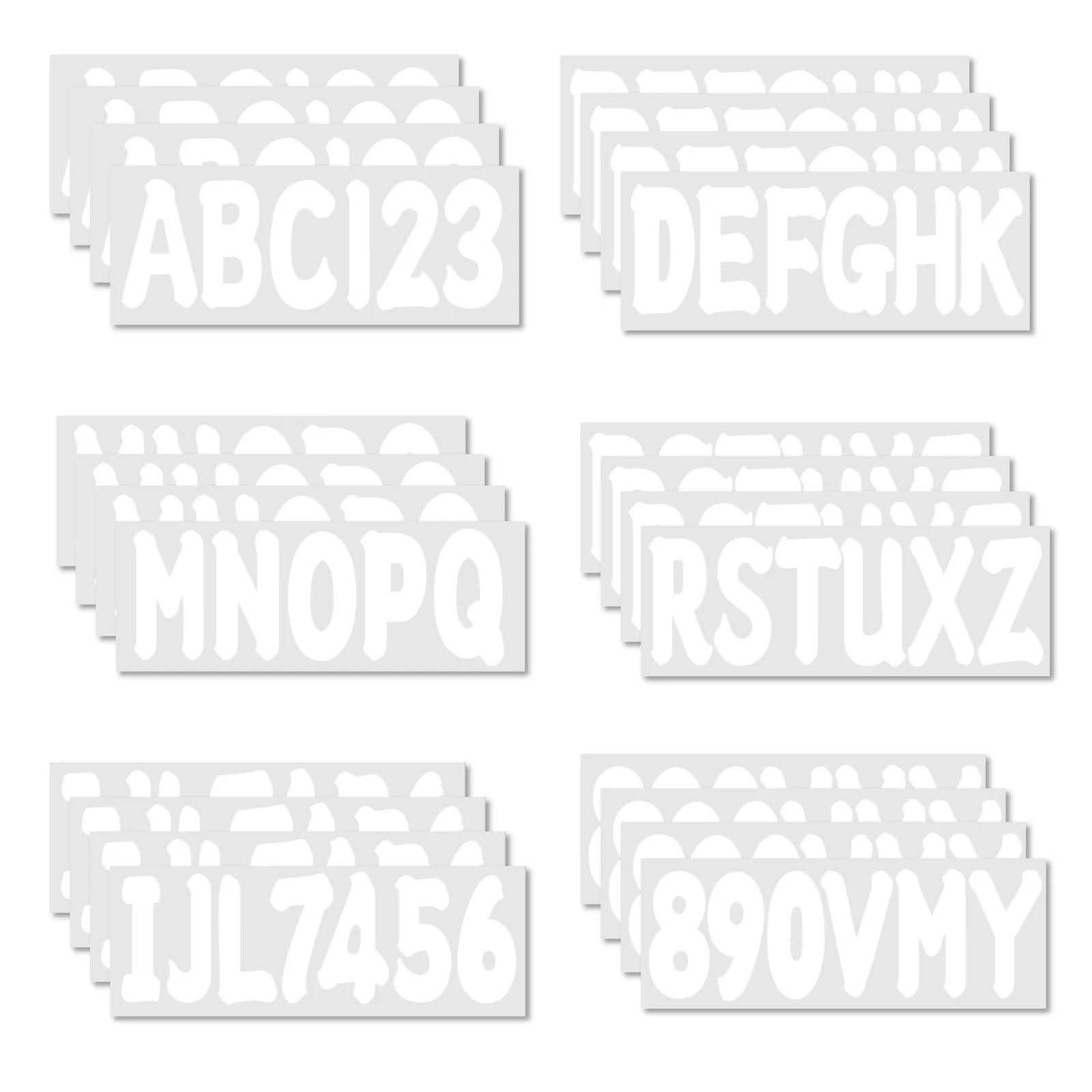 Set of 4 White 3" Boat Letters Numbers Stickers Decals Waterproof Scratch-Resistant
