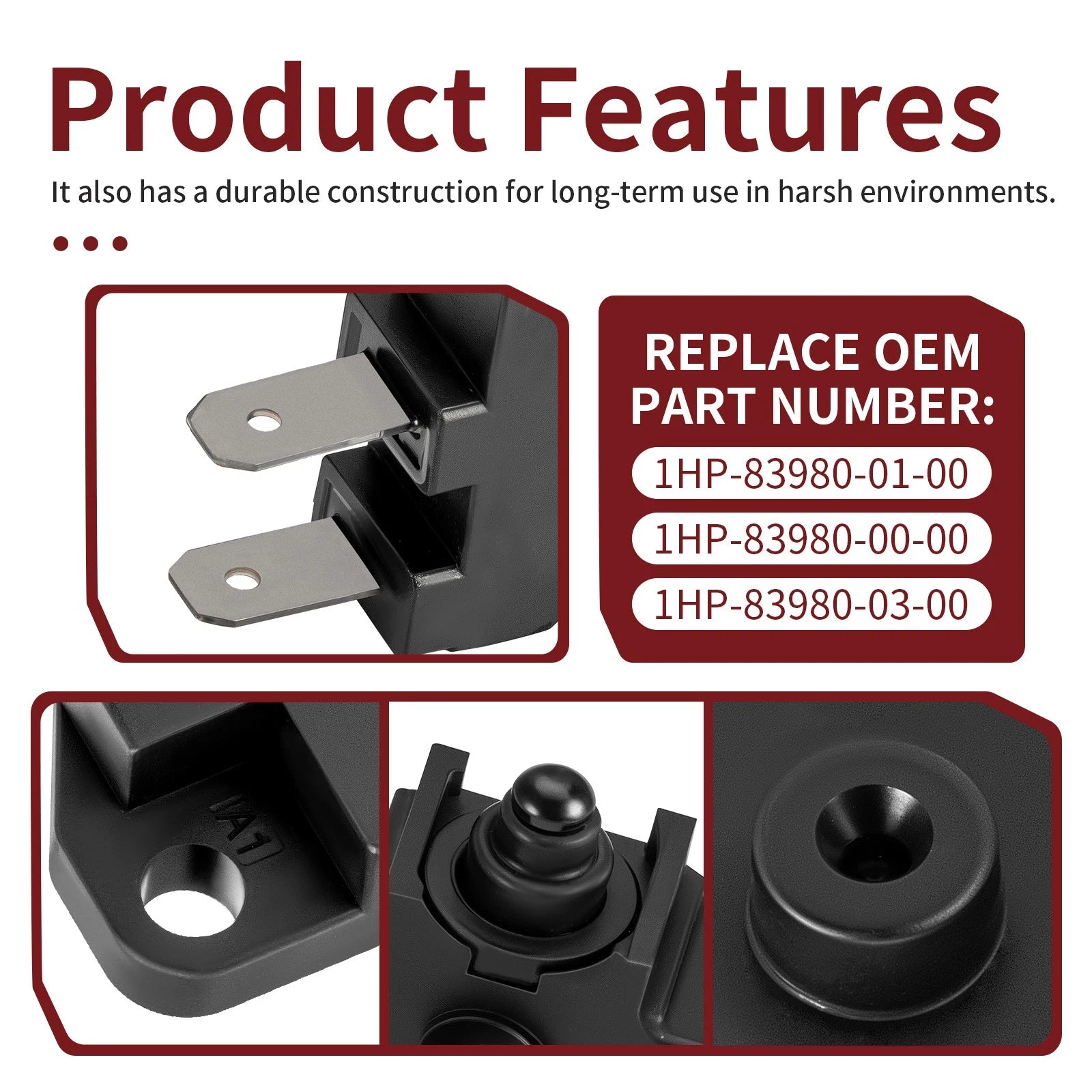 Front Brake Stop Light Switch + Bolt for Yamaha Grizzly 550 FI (2012–2014)