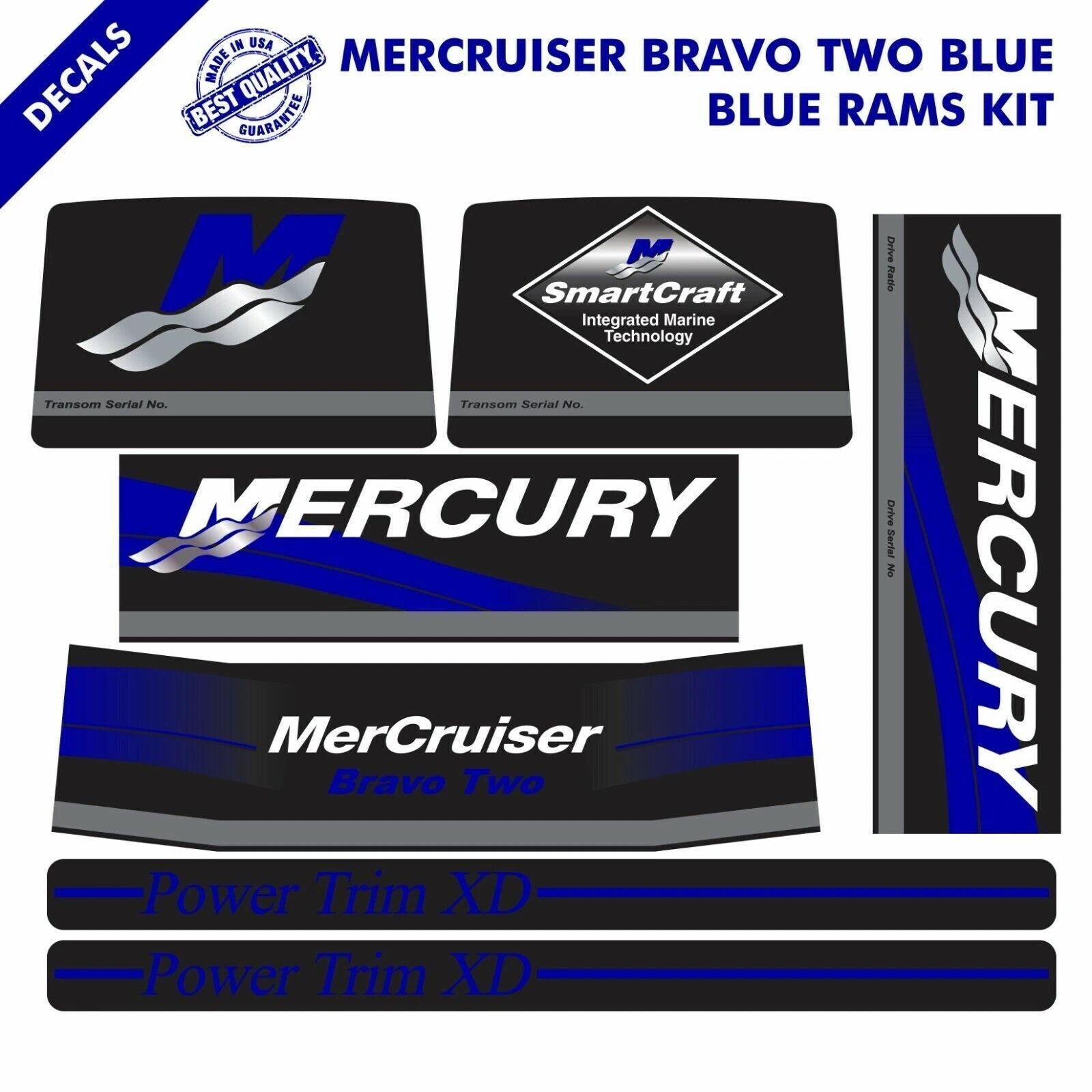 Decal Sticker Kit for MerCruiser Bravo Two Drives (37-13722A90)