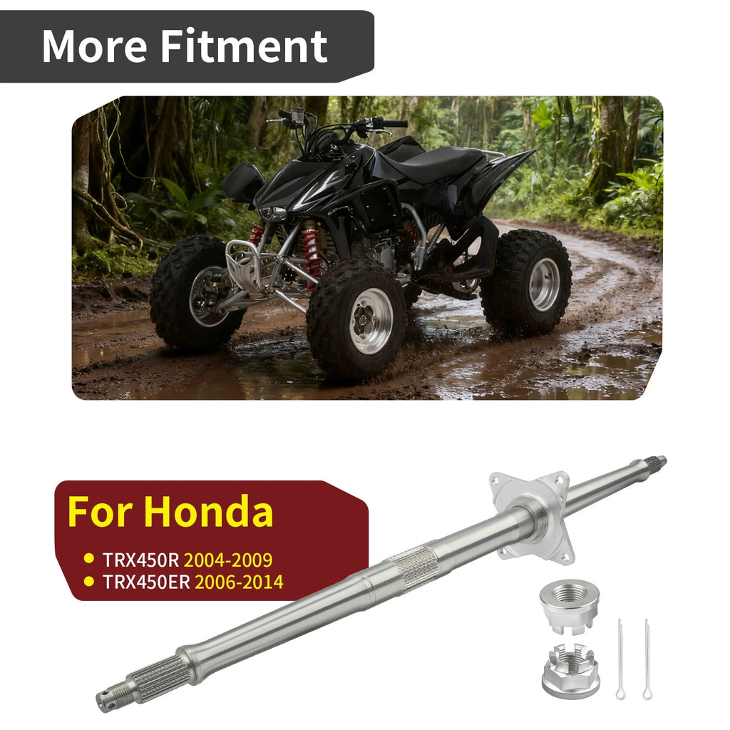 Rear Wheel Axle Shaft + Nuts for Honda TRX450R TRX450ER (2004–2014) 42310-HP1-000