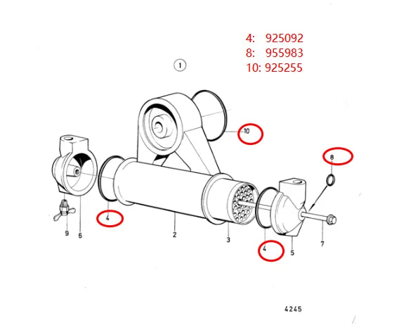 Oil Cooler Seal for Volvo Penta AQ120-AQ170 (925092, 925255, 925983)