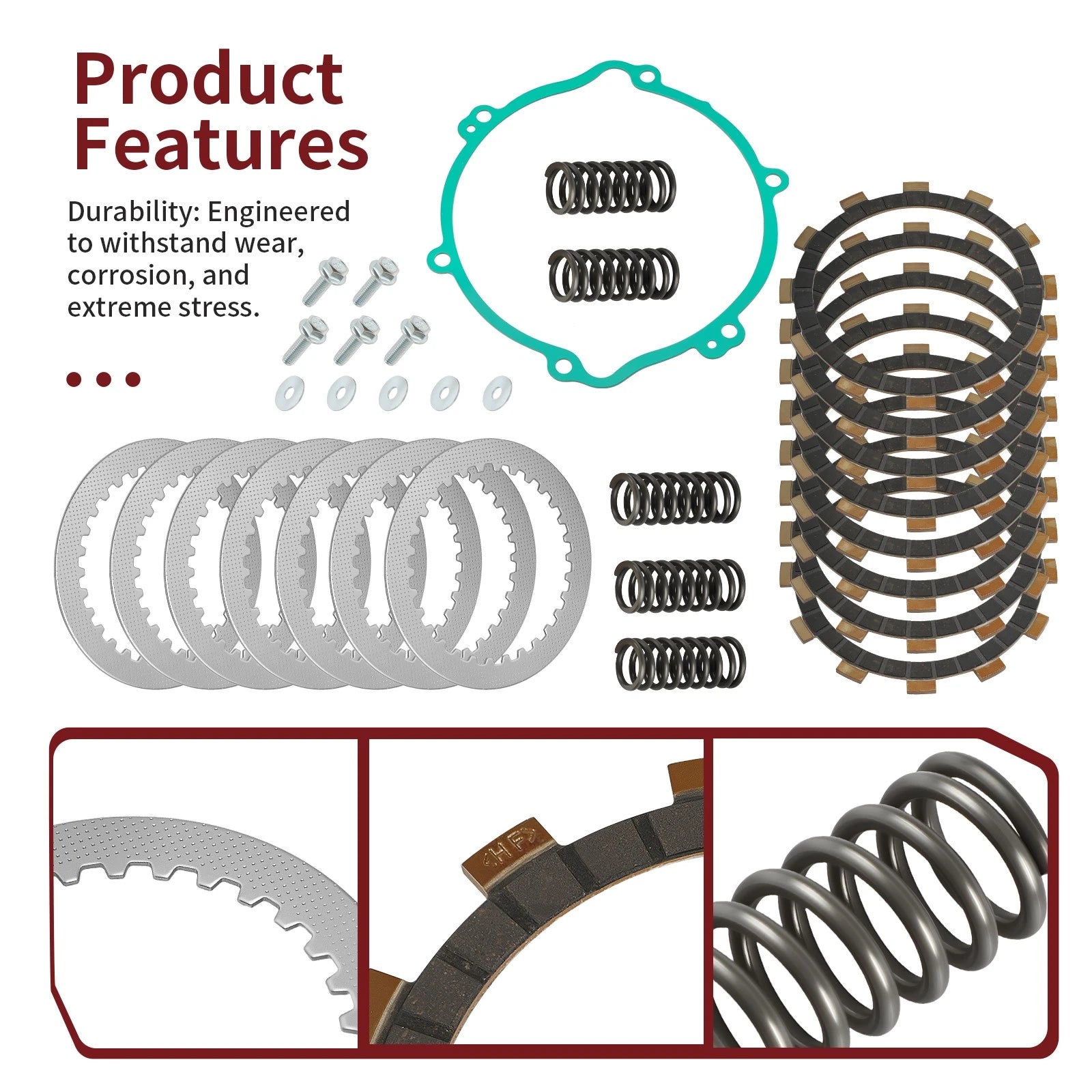 Heavy Duty Clutch Friction Plates Gasket Spring for Yamaha YZ125 (1994–2004)